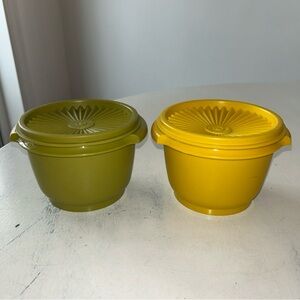 Tupperware Servalier Containers 886-13 Harvest Colors w Sunburst Lids Set